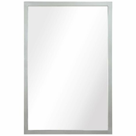 EMPIRE ART DIRECT Contempo Polished SIlver Stainless Steel rectangular Wall Mirror PSM-60506-2030